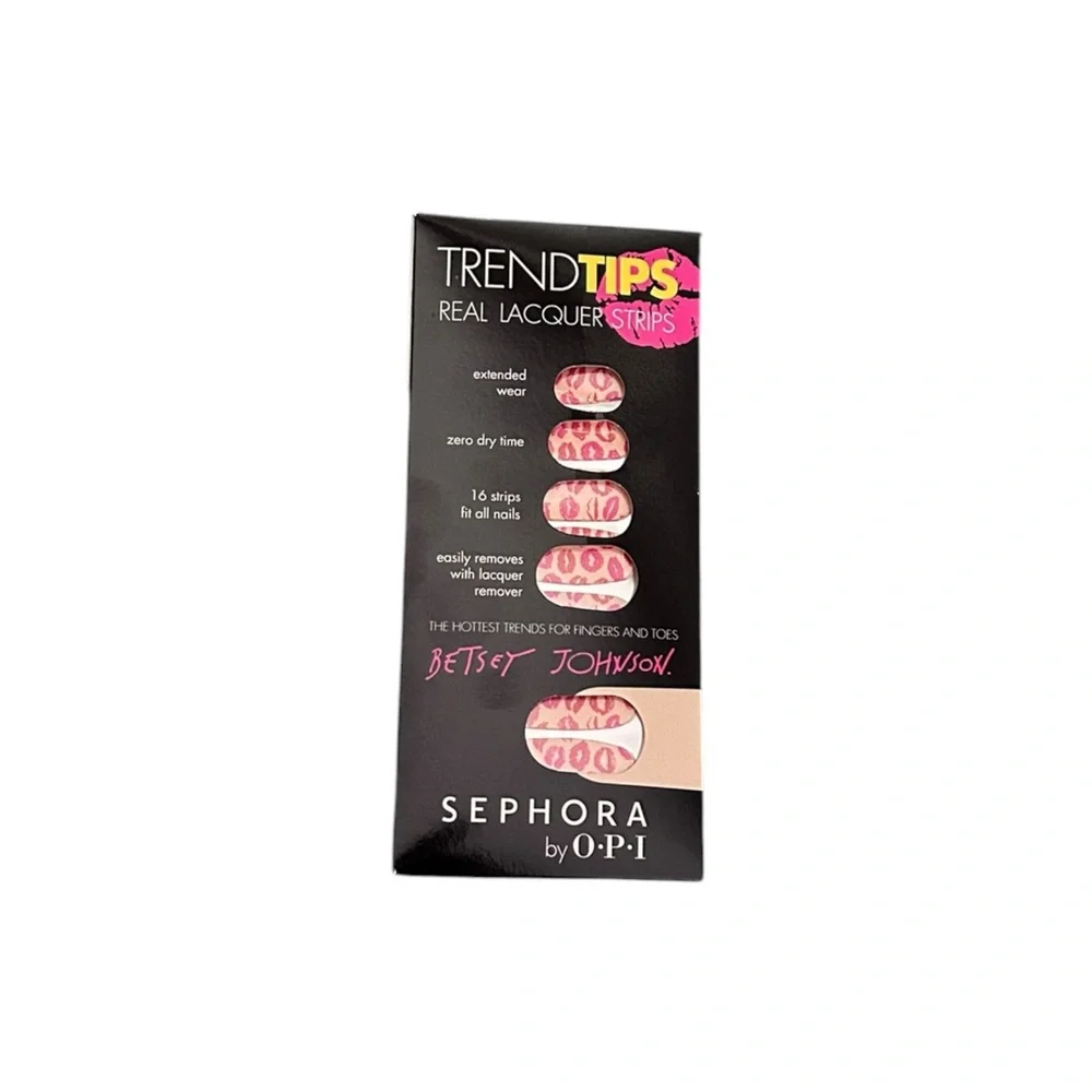 Betsey Johnson x Sephora by OPI Trend Tips Nail Strips Wraps Pink & Red Lips NWT